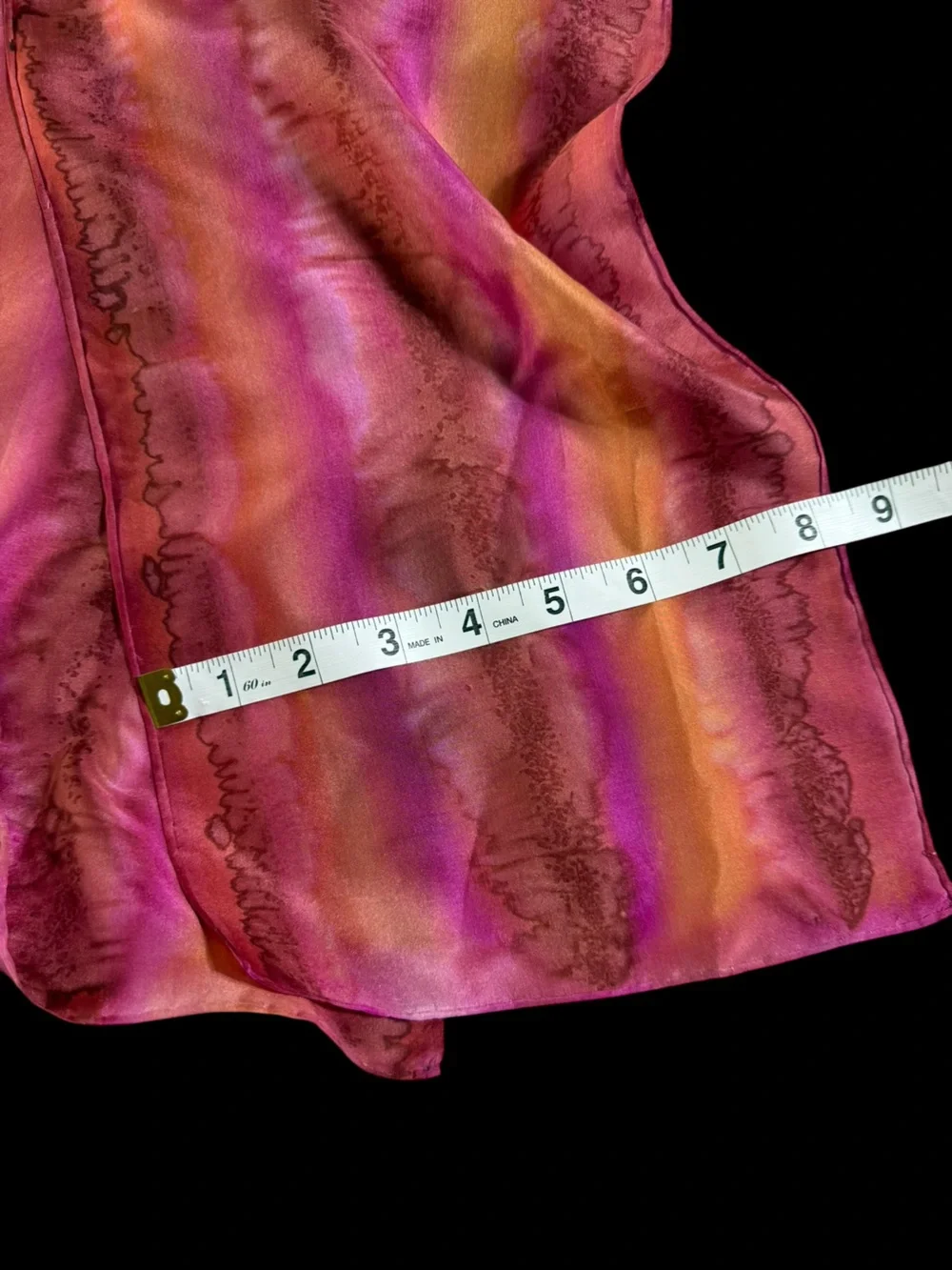 Pink and Yellow Silk-like Scarf - Elegant Women's Accessory